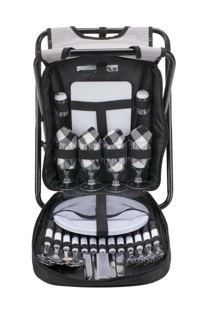 High Quality 4 Person Picnic Backpack with Folding Tube