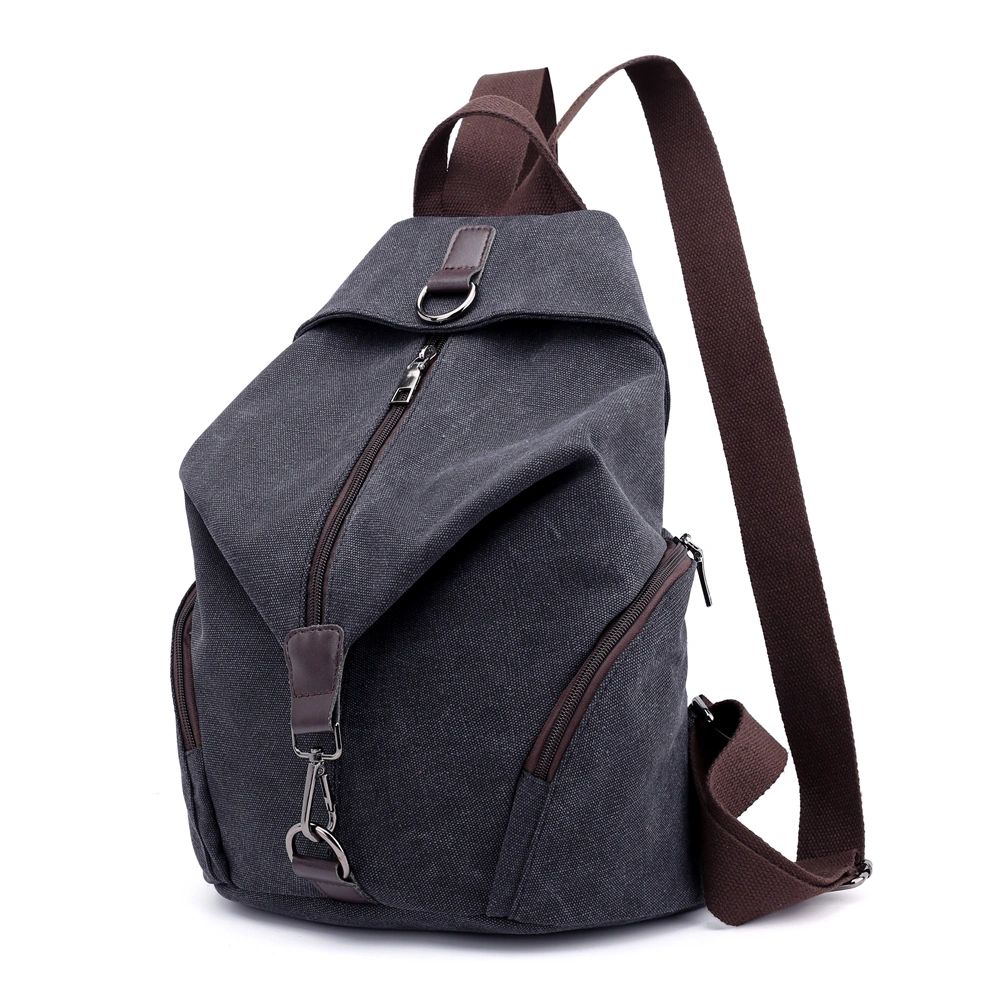 Fashion Canvas Female Multifuction Casual Backpack for Teenager Girls