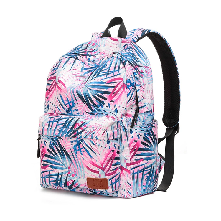 New Canvas Backpack Student Schoolbag Trend Versatile Colorful Leaf Print Leisure Travel Backpack