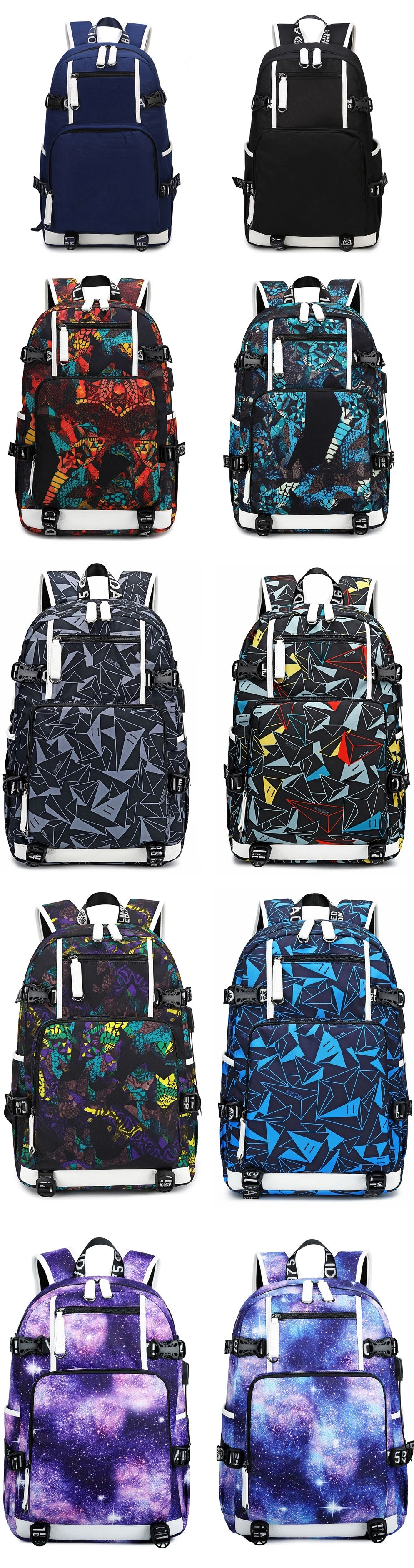 Fashion Double Shoulder Printing School Backpack Leisure Outdoor Backpack Bag