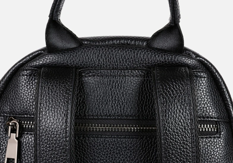 Black Women Simple Design Multi Pocket School Bag Backpack