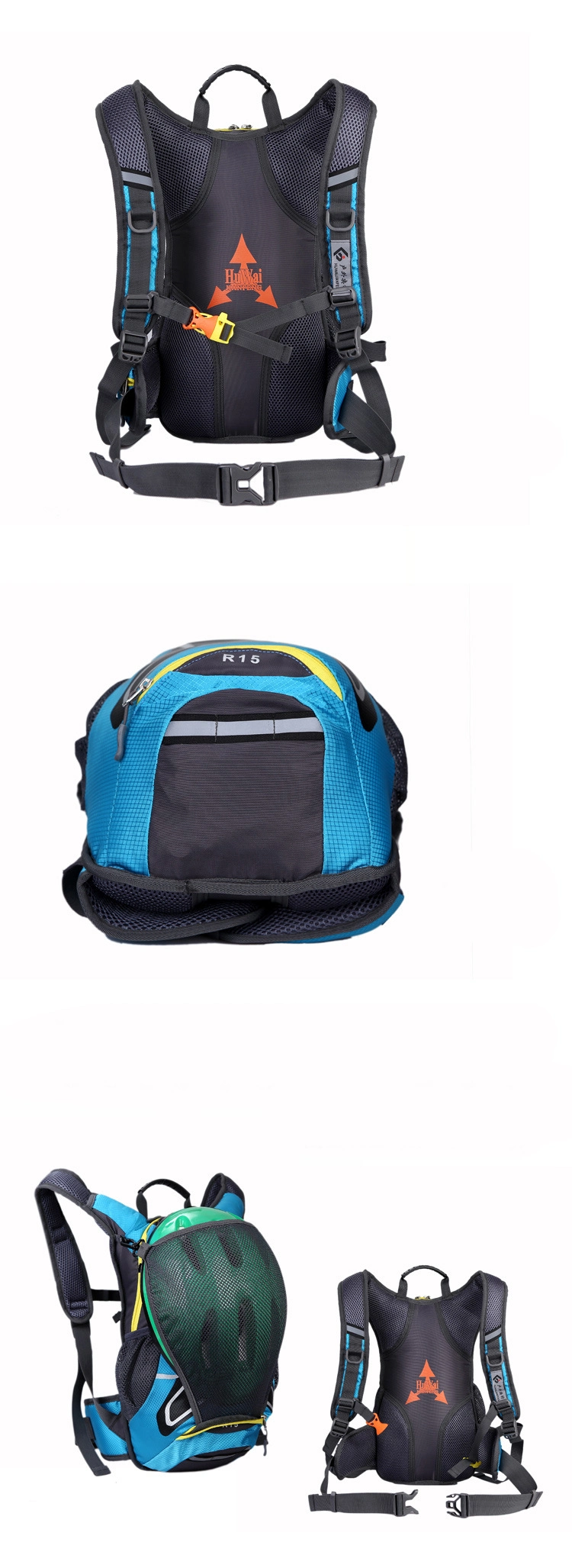 Backpack Riding Backpack with Basketball Net Bicycle Outdoor Travel Hydration Bag Riding Bag