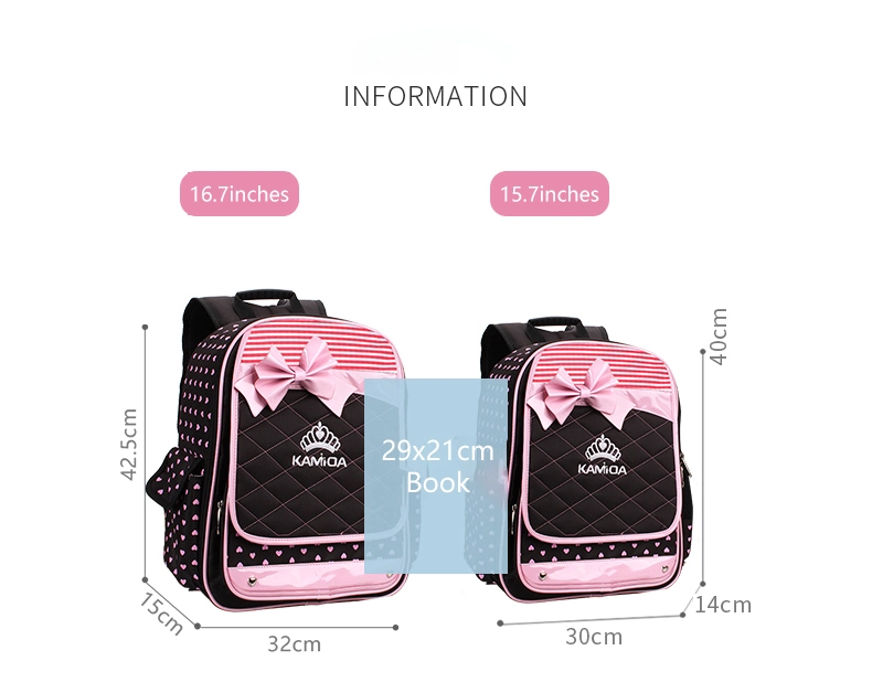 Trendy Pink Black Student Kids Girls Bagpack Backpack Free Tote Bags School Bag