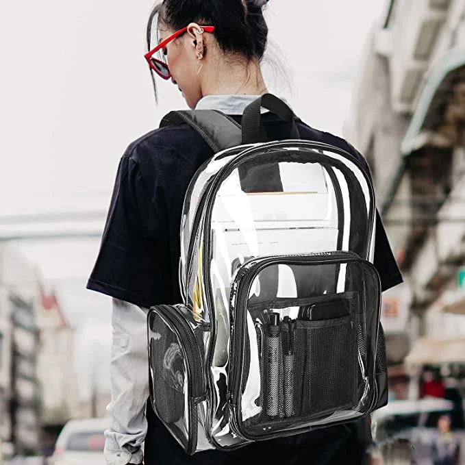 Heavy Duty Clear Backpack, Transparent Clear Large School Backpack