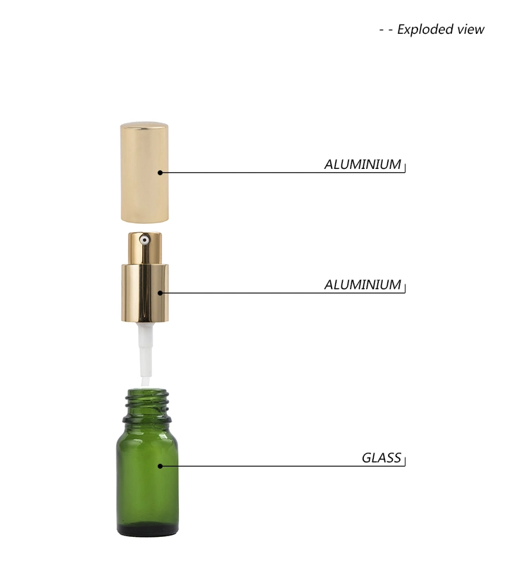 10ml/30ml/50ml/100ml Sustainable Green Essential Oil Skincare Pump Bottle