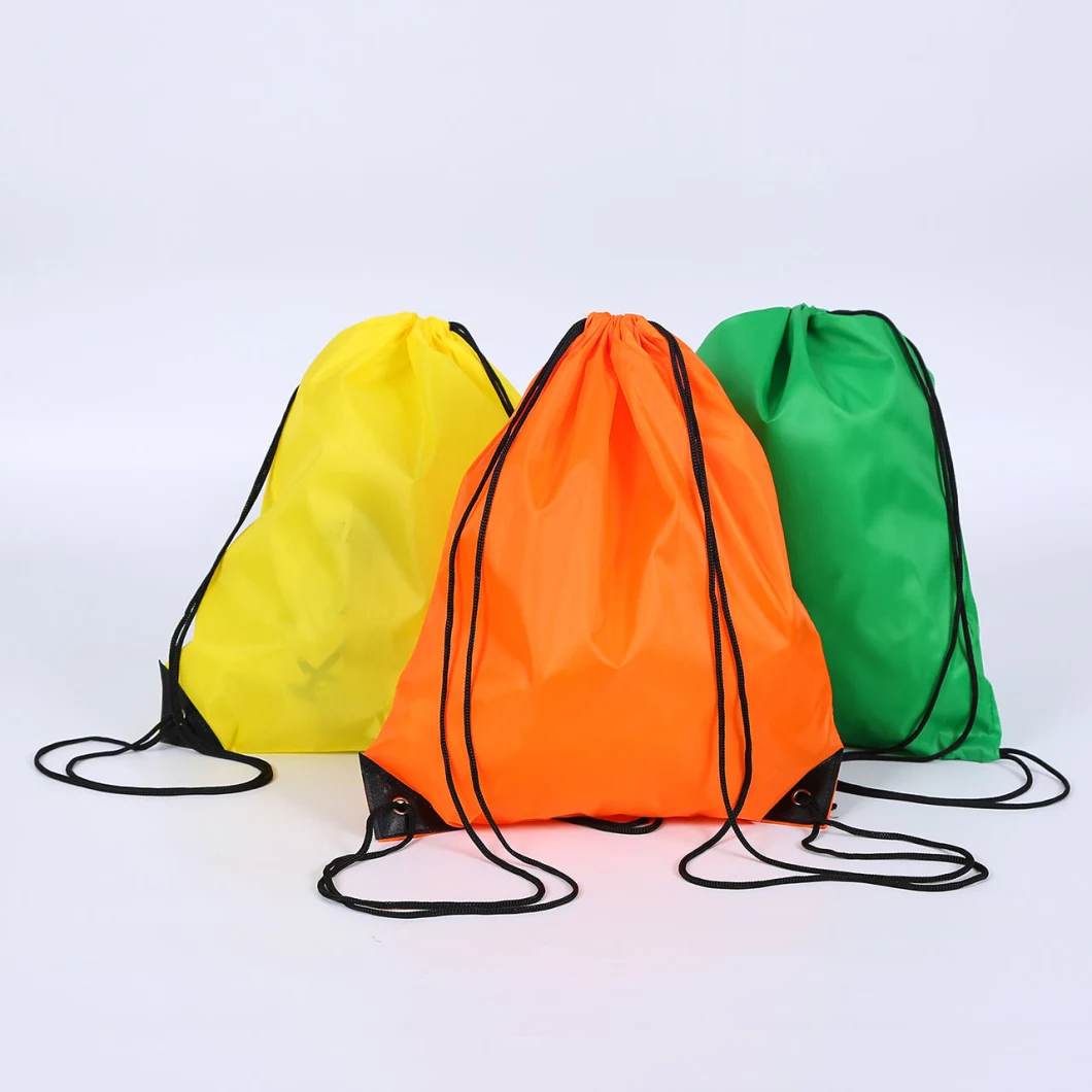 Promotional Custom Printing Logo Polyester Gym Backpack Eco Friendly Sport Drawstring Bags