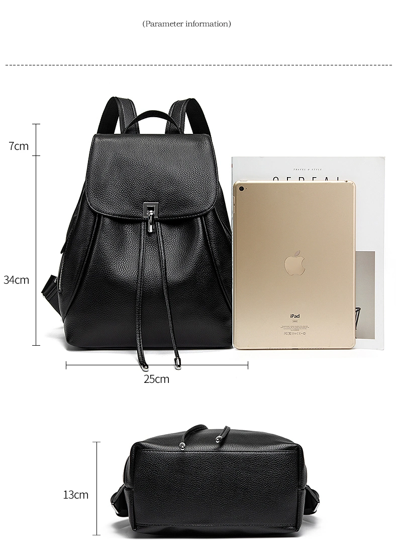 Hot Sales Fashion Popular Real Leather Lady Backpack with Handle