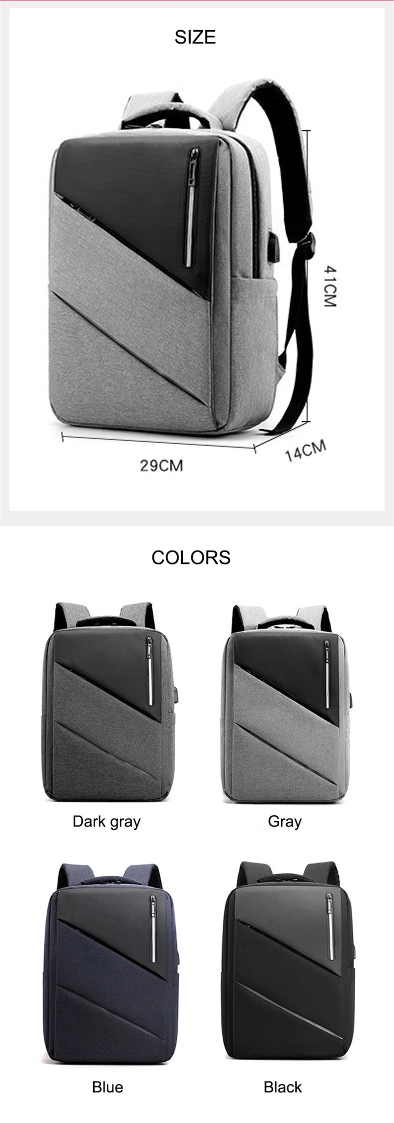 New Products High Quality Waterproof Oxford Backpack Bag Business Backpack Laptop USB Charging Backpack