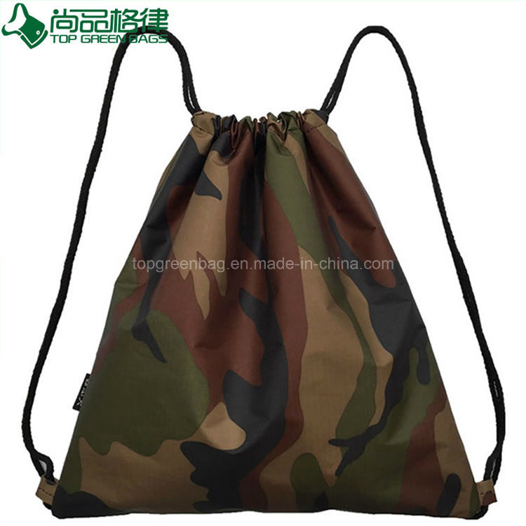 Camouflage Fabric Military Style Travel Sport Cheap Drawstring Backpacks Bags