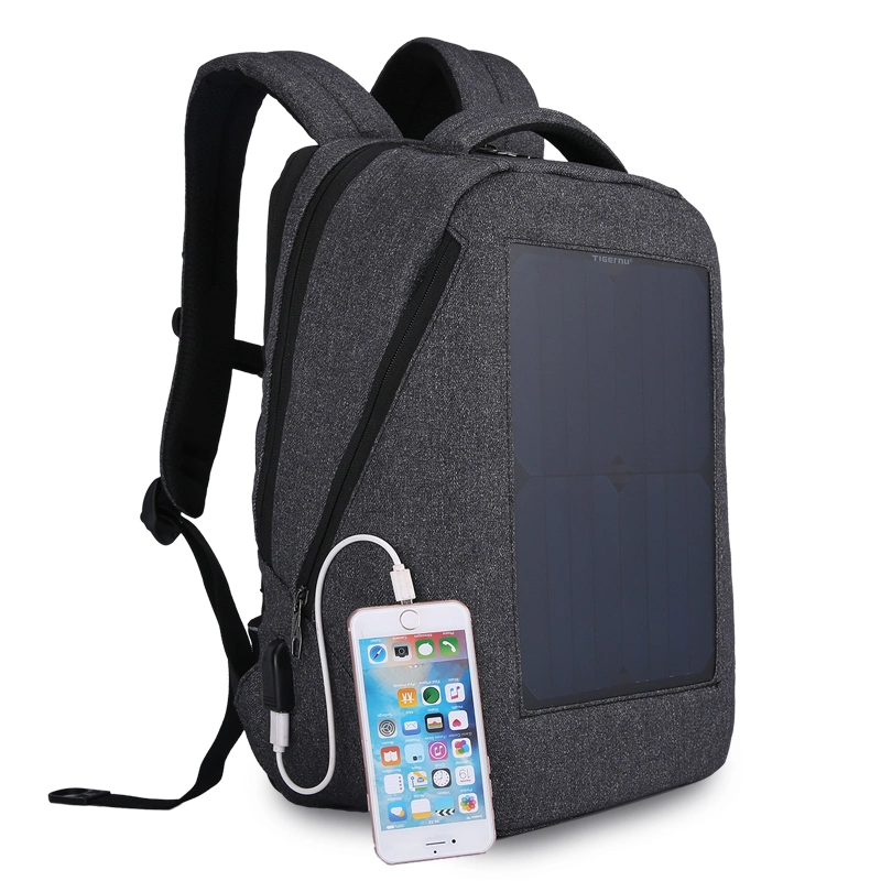 Solar Power Backpack Packbag Back Bag Mobile Phone Power Bank Charger