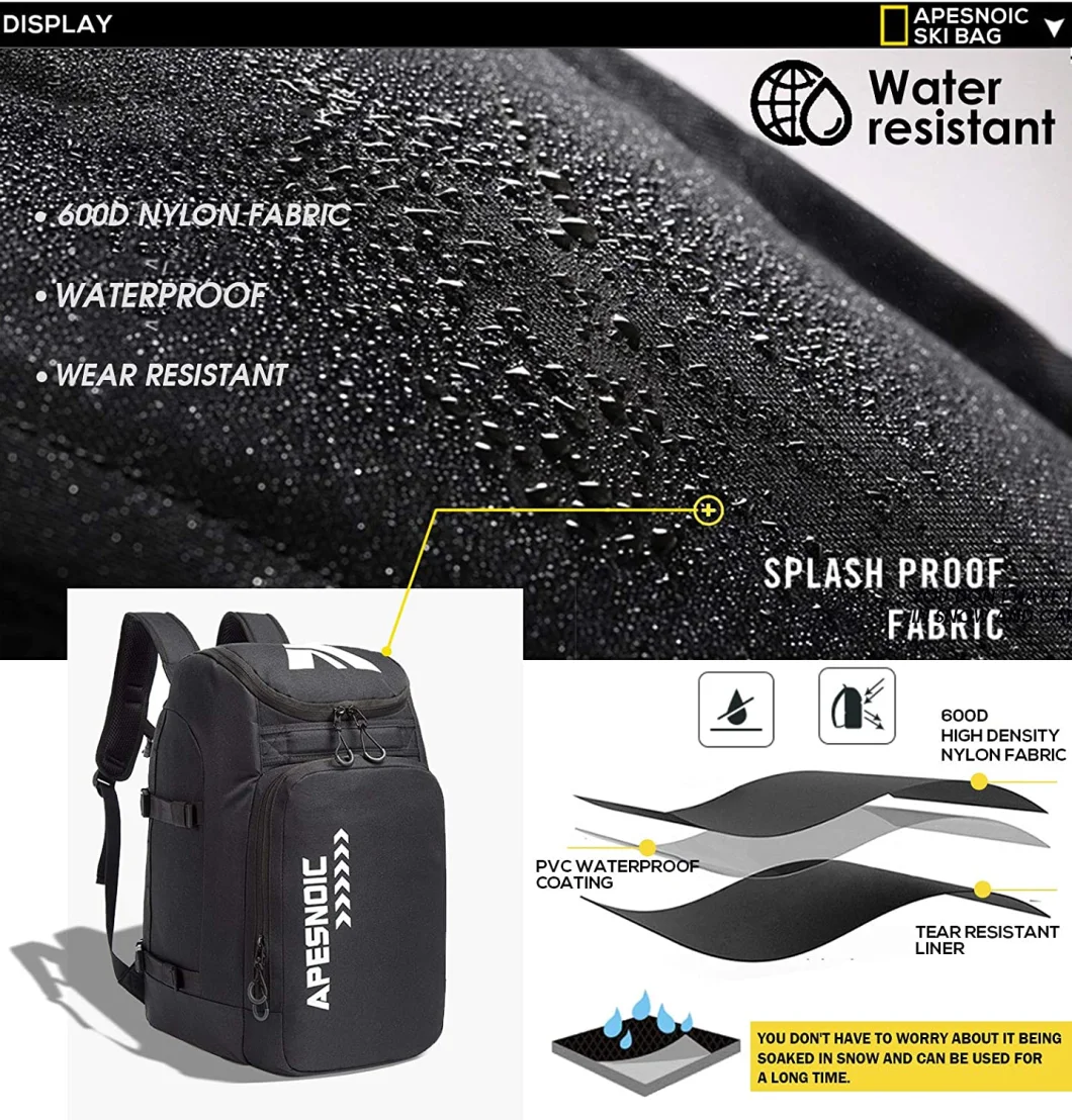 Custom Waterproof Ski Boots Backpack for Sports Training