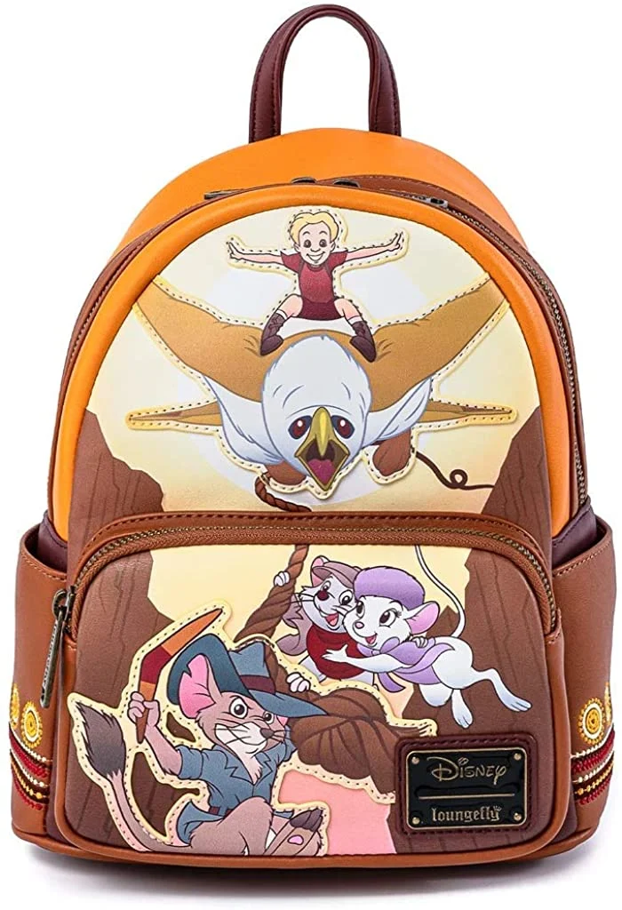 Loungefly Mickey Rescuers Down Under Double Strap Shoulder Bag Purse Fashion School Travel Backpack Bag