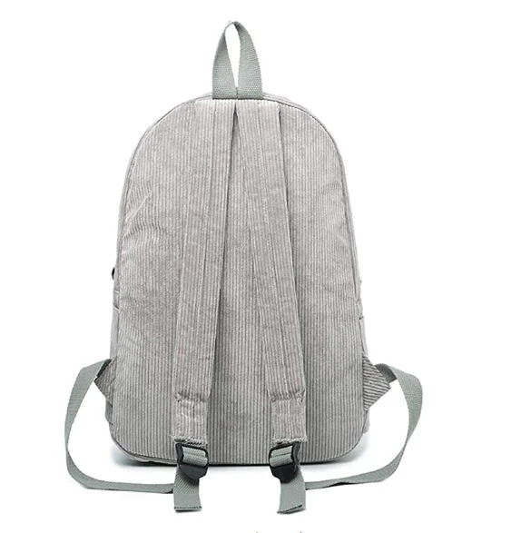 Mini Cotton Canvas Cute Small Backpack Rucksack, Custom Soft Corduroy Casual School Bag for Kids, College, Compus