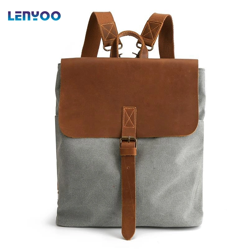 Vintage Leather Backpacks Custom Computer Backpacks Single-Shoulder Backpacks