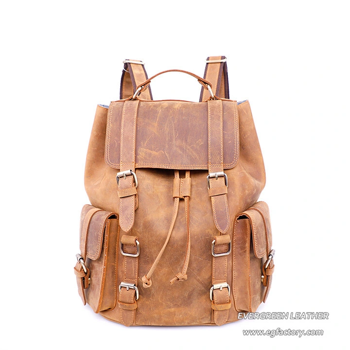New Fashion Top Quality Genuine Leather Backpacks Large Capacity Backpack Emh016