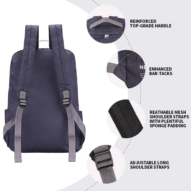 Water Resistant Lightweight Foldable Backpack Bag Custom Packable Hiking Backpack