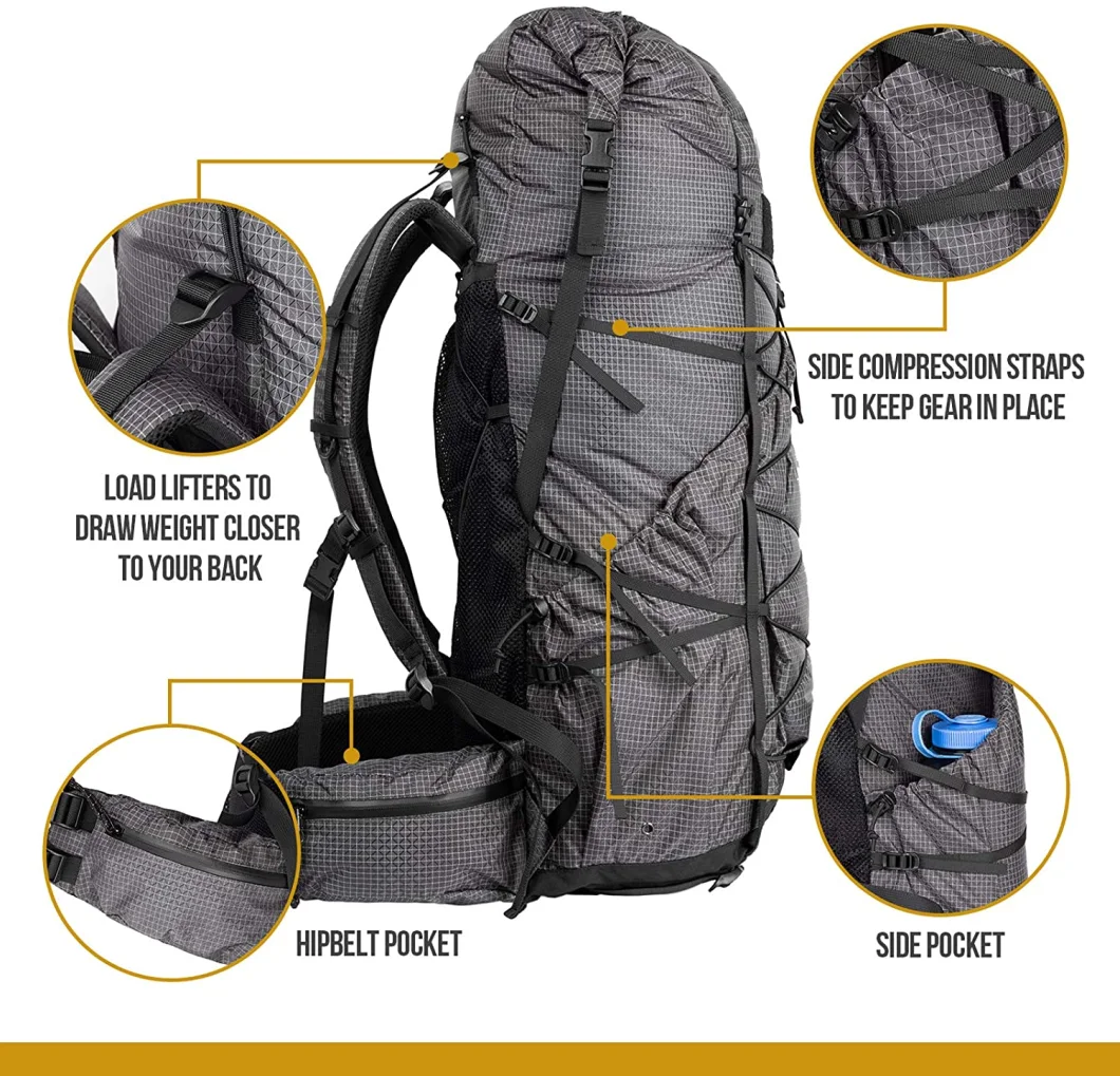 35L+5L Internal Frame Hiking Backpacks for Camping Hiking