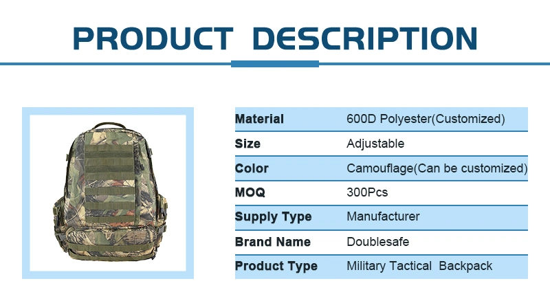 Double Safe Custom Waterproof Tactical Combat Army Backpack