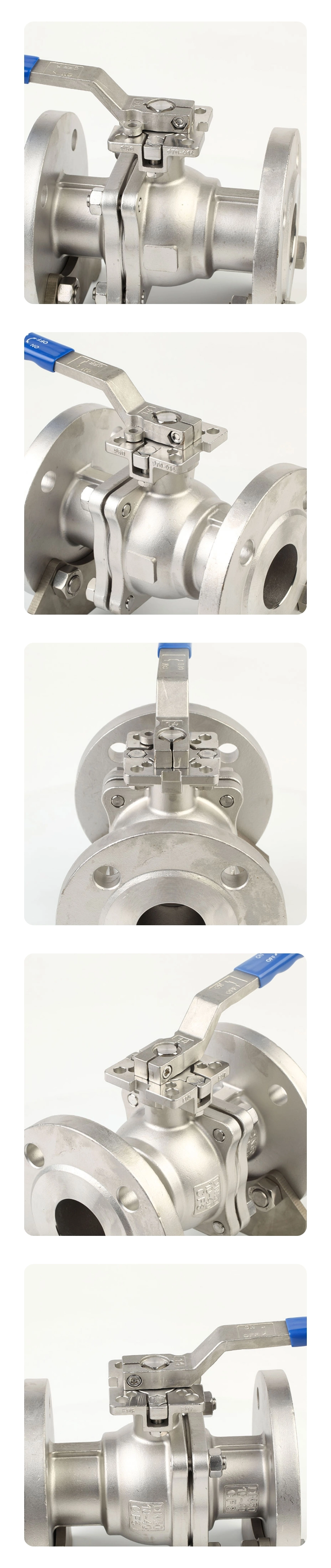 Manufacture ANSI/2PC Flange Stainless Steel Ball Valve with Handle Lever
