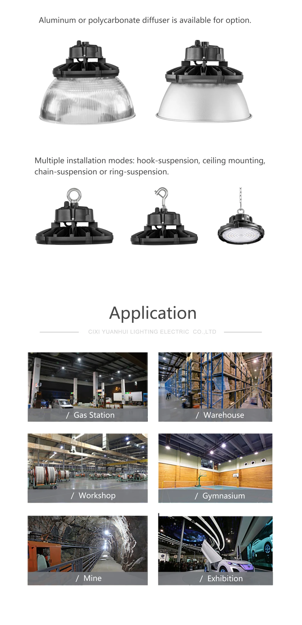 100W 150W 200W LED High Bay Light, Workshops, Warehouses, Factories, Exhibition Halls, Stadiums, Bulkhead Lamp,
