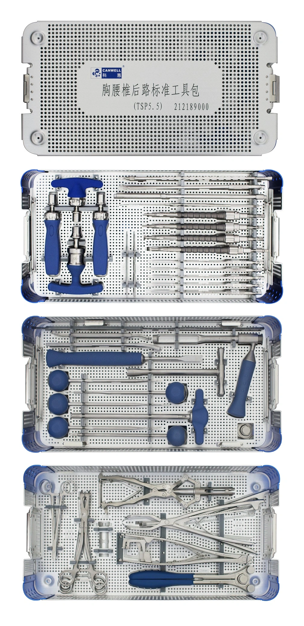 Canwell Medical Spine Instrument Set, Pedicle Screw 5.5 System Instrument, Orthopedic Instrument Set