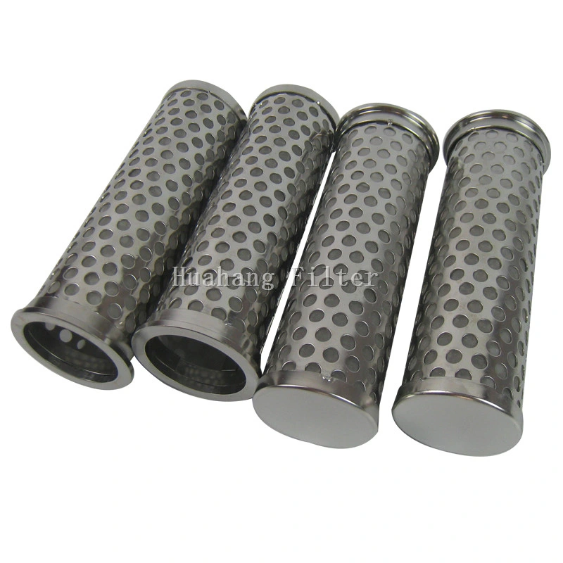 30 mesh punchde plate mesh cylinder filter cartridge with flange for machine
