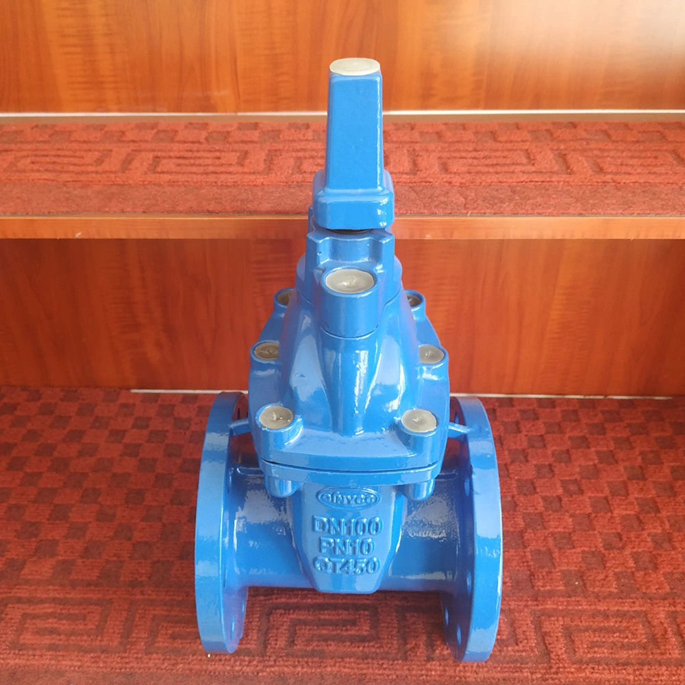 Automatic Awwa C509 Rubber Wedge Double Flanged Pn16 Gate Valve Dn150
