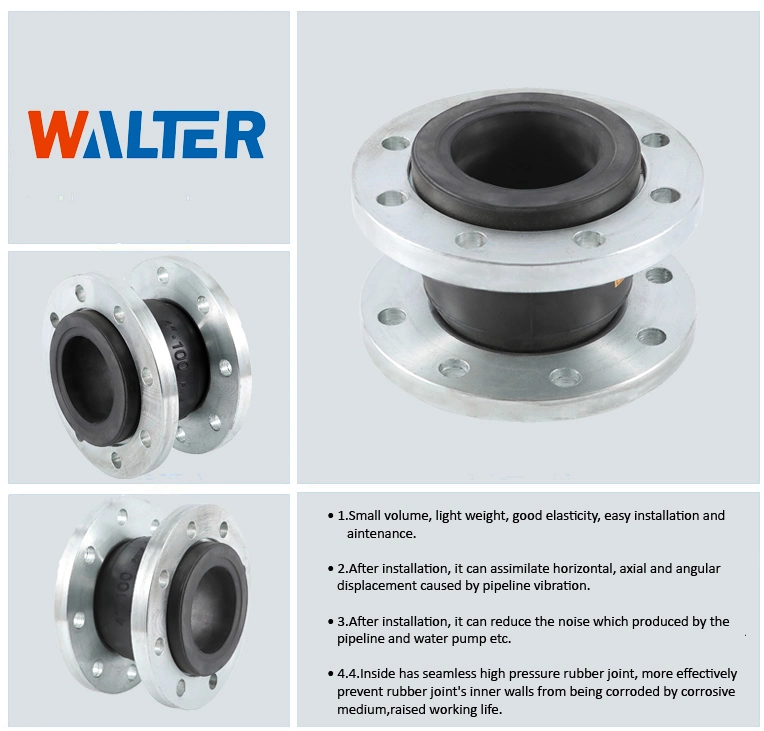 Single Sphere Flexible Rubber Expansion Joint EPDM Gasket and Galvanized Flange for Water
