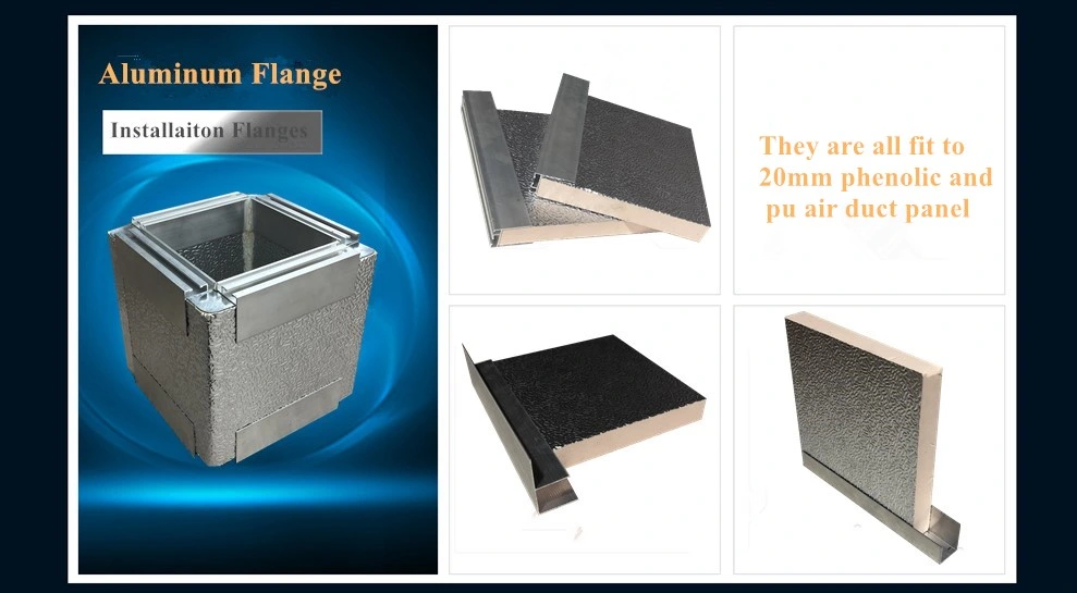 Aluminum Invisible Flange Joint H Bayonet U Section Flange F Section Flange for Air Duct Panel