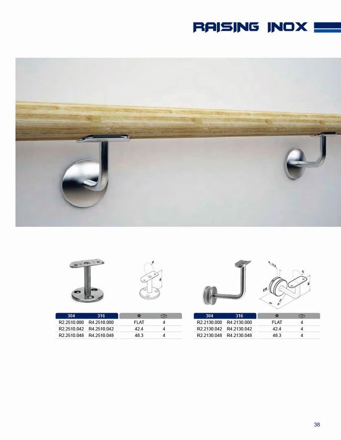 Stainless Steel Handrail Railing Support/Handrail Bracket/Handrail Fittings/Staircase Balustrade