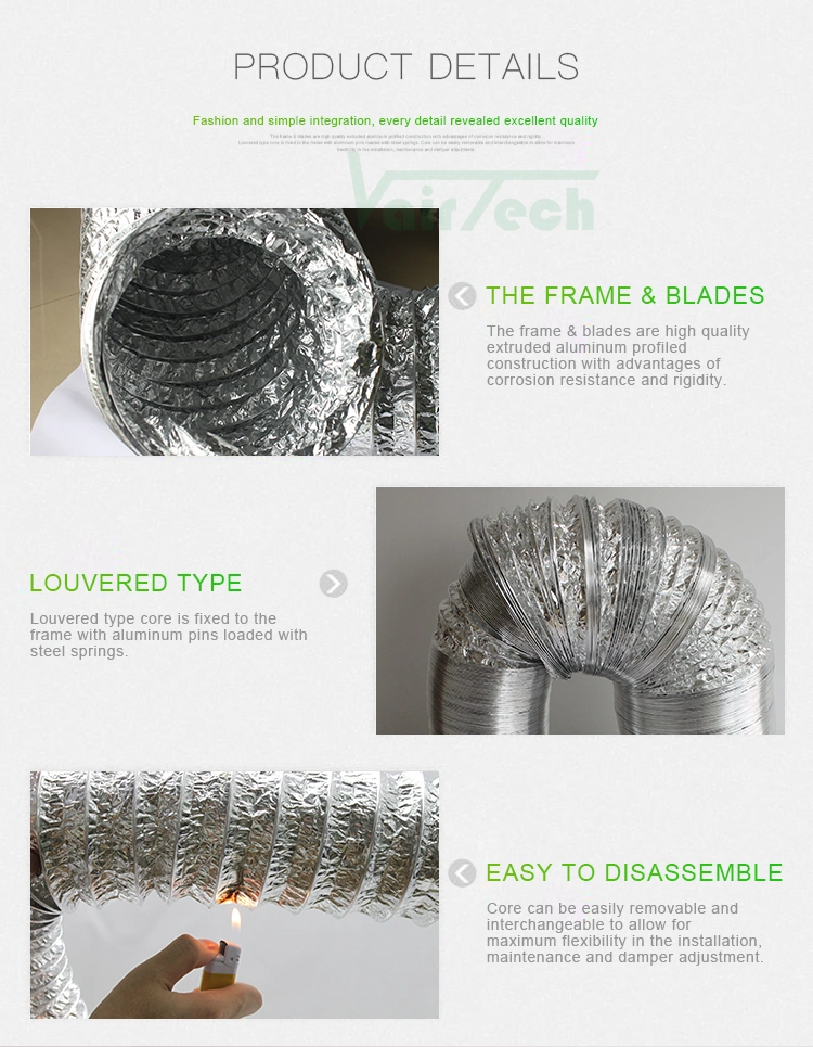 Double Layers Aluminum Foil Flexible Duct Hose Air Duct for HAVC System