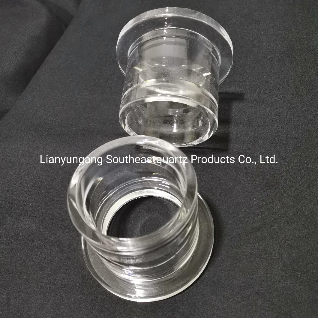 High Temperature Clear Quartz Glass Tube with Flange
