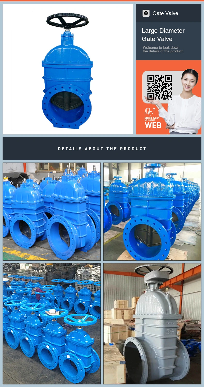 DN100 Pn16 Manual Ductile Iron Flange Concealed Rod Gate Valve with Handwheel