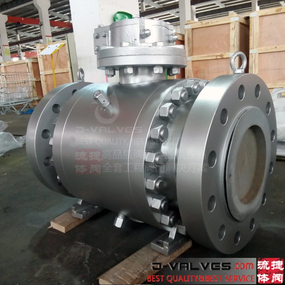 API6d Forged Steel&A105 Large Diameter Trunnion Type Fixed Flange Ball Valve