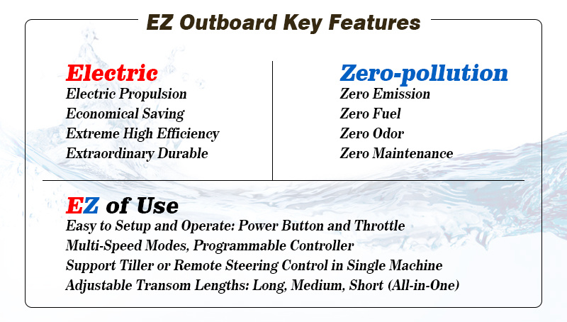 2020 EZ-L10T/R EZ Outboard Sports Series 6HP10HP 20HP Electric Propulsion Boat Outboard, Marine Electric Outboard for Powerful Motorboats EZ Outboard