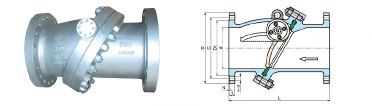 Double Flanged Stainlesss Steel Tilting Check Valve (H47)