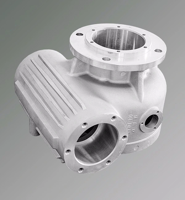 Aluminum Gravity Die-Cast Flange Shell of Reducer Gearbox, ADC12 Aluminum Casting