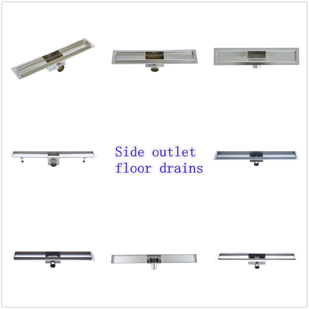 Stainless Steel 304 Linear Shower Drain with Flange and ABS Outlet