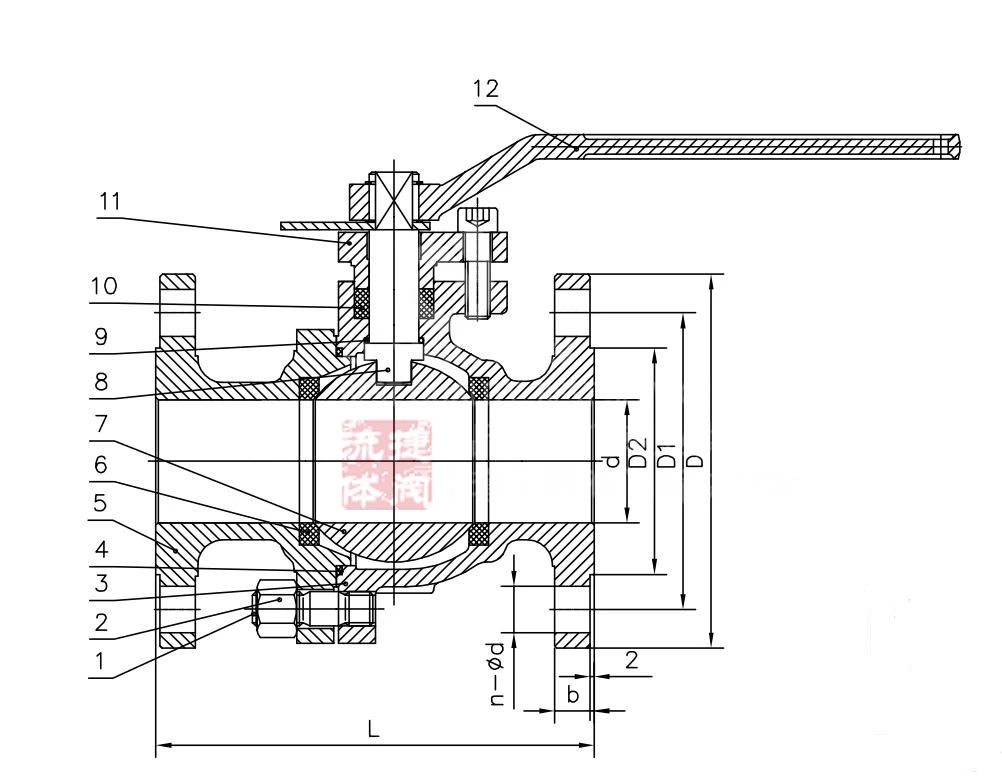 Oil and Gas 2inch 600lb Titanium Alloy Flange Ball Valve