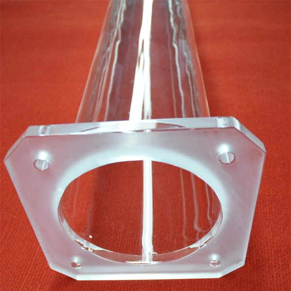 High Temperature Resistant Quartz Glass Tube with Flange