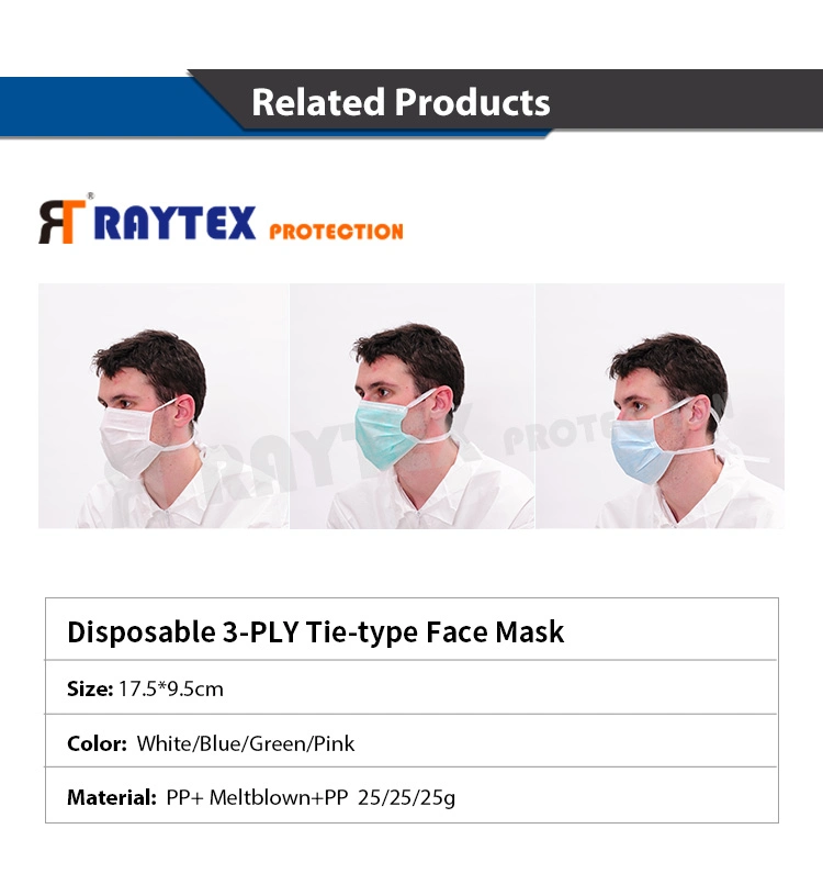 Dustproof Disposable 3 Layer Face Mask Nonwoven Polypropylene Meltblown