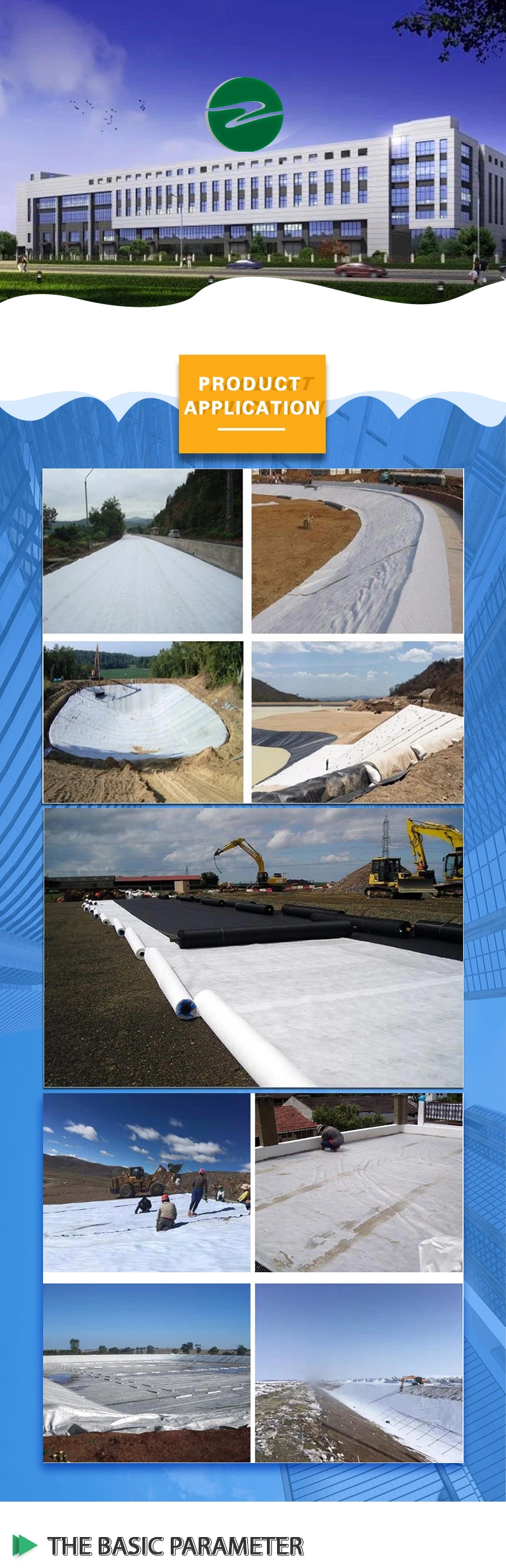 Polyester Polypropylene Nonwoven Geotextile Geotechnical Cloth with Factory Price for Earthwork Construction