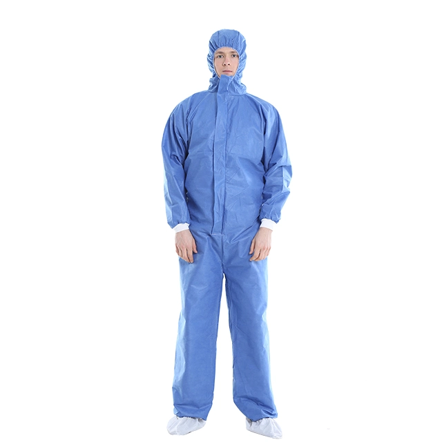 Disposable Nonwoven PP/PP+PE/SMS/Microporous Safety Protective Coverall Type5&6