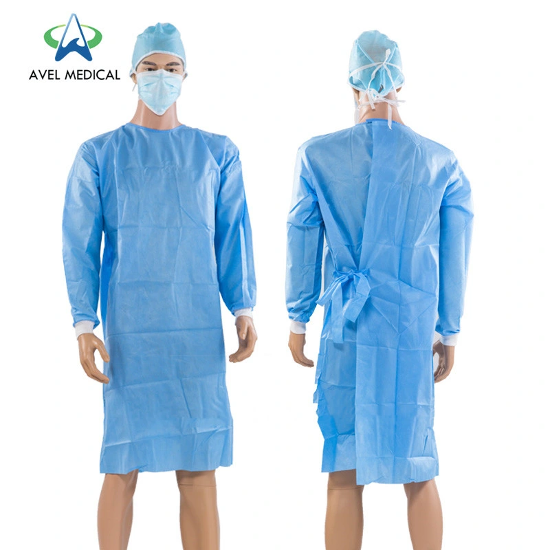 Polypropylene Nonwoven/SMS Hospital Disposable Surgical Isolation Surgeon Gown