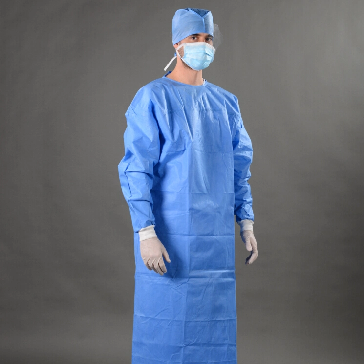 100% Non Woven Fabric Garment and Blue Disposable Hospital Surgical Usage Gowns