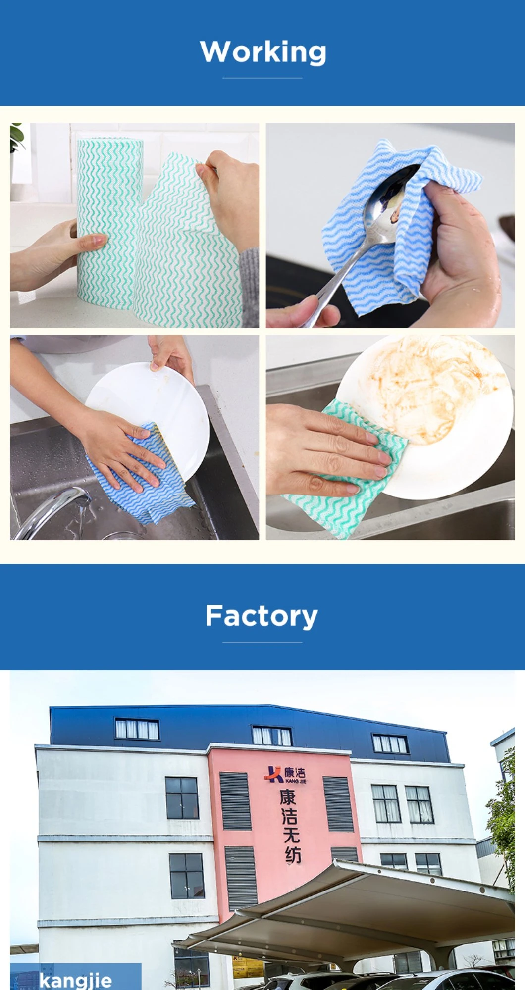 Nonwoven Lint Free Wipes Disposable Spunlace Non-Woven Fabric Household Cleaning Cloth