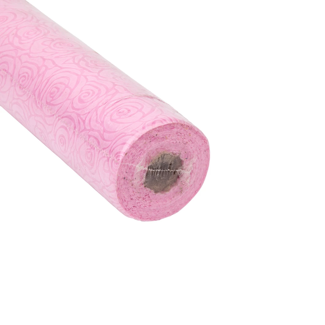 Pink Color High Quality Roll PP Embossed Nonwoven Fabric