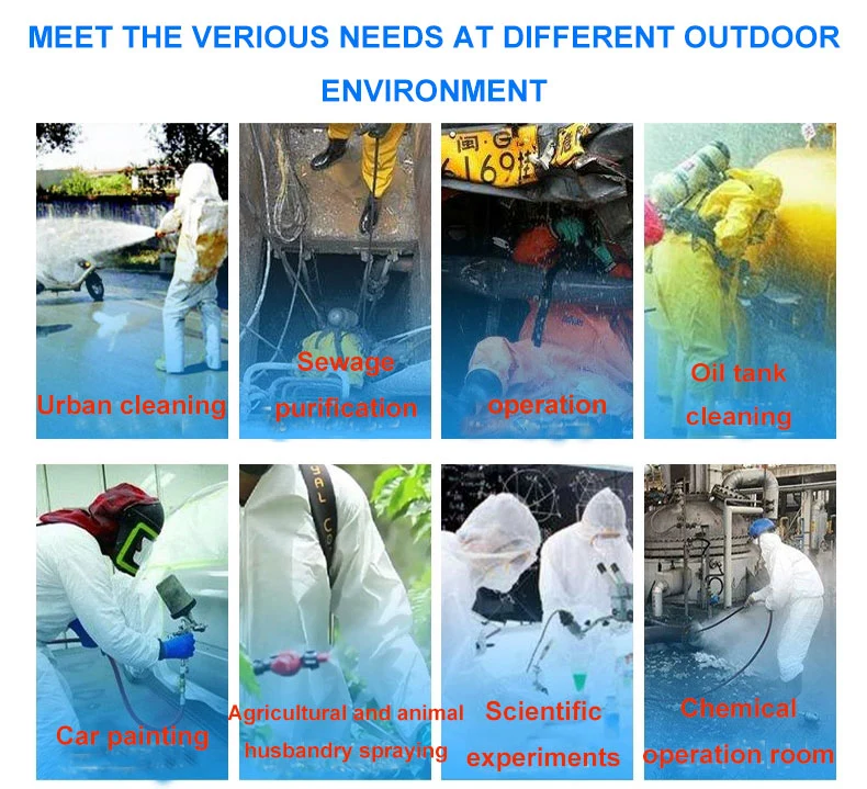 in Stock Disposable Non Woven PP/PP+PE/SMS/Microporous Protective Coverall
