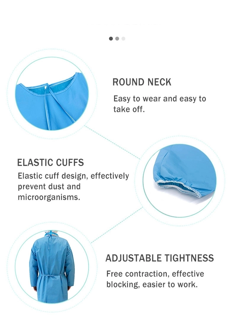 Waterproof Disposable Garment Non-Woven SMS Cheap Isolation Gown