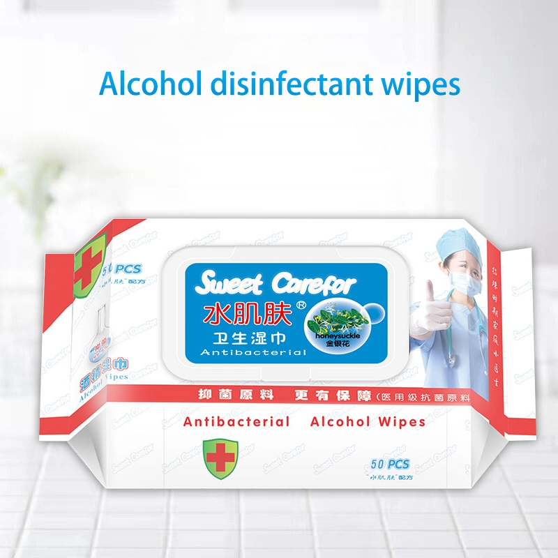 Antibacterial Alcohol Disinfectant Wipes Non-Woven Cloth Ethanol Wipes